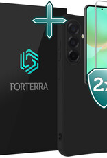 Forterra Forterra Samsung Galaxy A36 Hoesje Siliconen Met 2x Screenprotector - Zwart