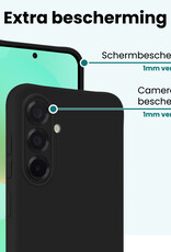 Forterra Forterra Samsung Galaxy A36 Hoesje Siliconen Met 2x Screenprotector - Zwart