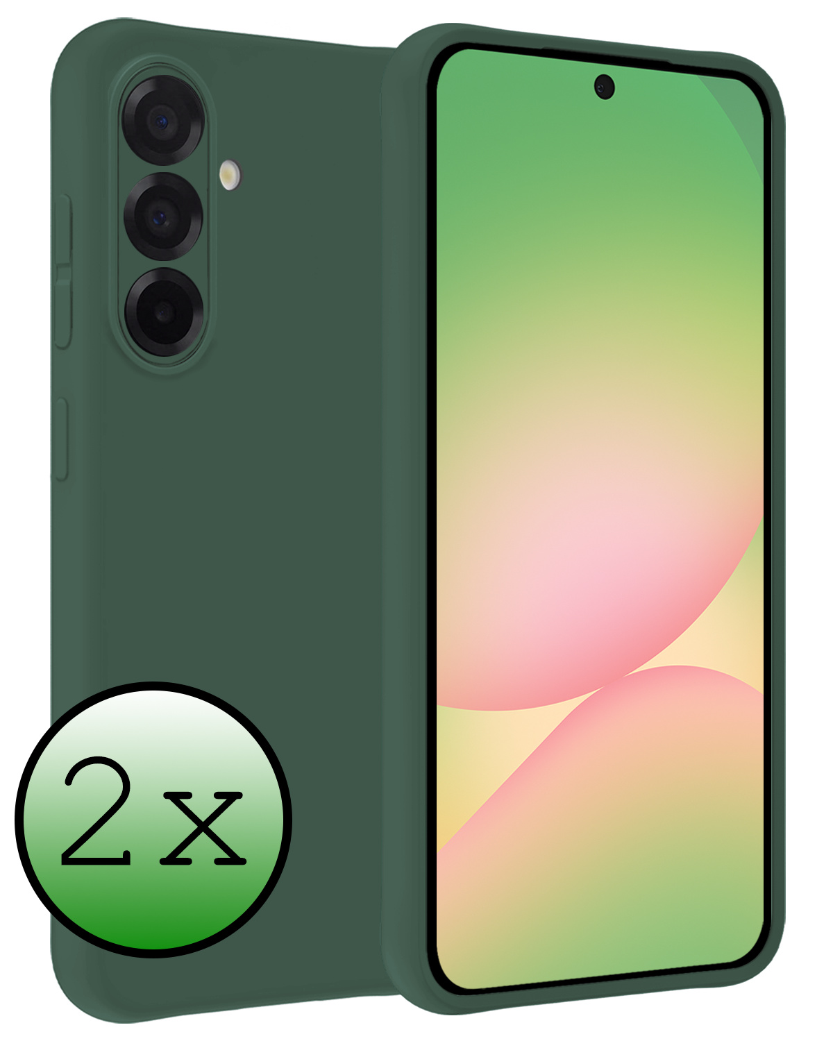 BASEY. BASEY. Samsung Galaxy A56 Hoesje Siliconen - Donkergroen - 2 PACK