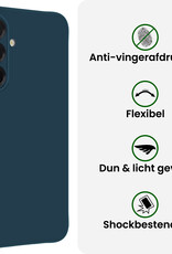 BASEY. BASEY. Samsung Galaxy A56 Hoesje Siliconen Met Screenprotector - Donkerblauw