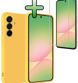 BASEY. BASEY. Samsung Galaxy A56 Hoesje Siliconen Met Screenprotector - Geel