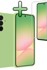 BASEY. BASEY. Samsung Galaxy A56 Hoesje Siliconen Met Screenprotector - Groen