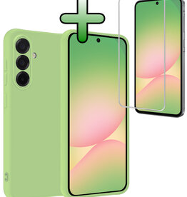 BASEY. BASEY. Samsung Galaxy A56 Hoesje Siliconen Met Screenprotector - Groen