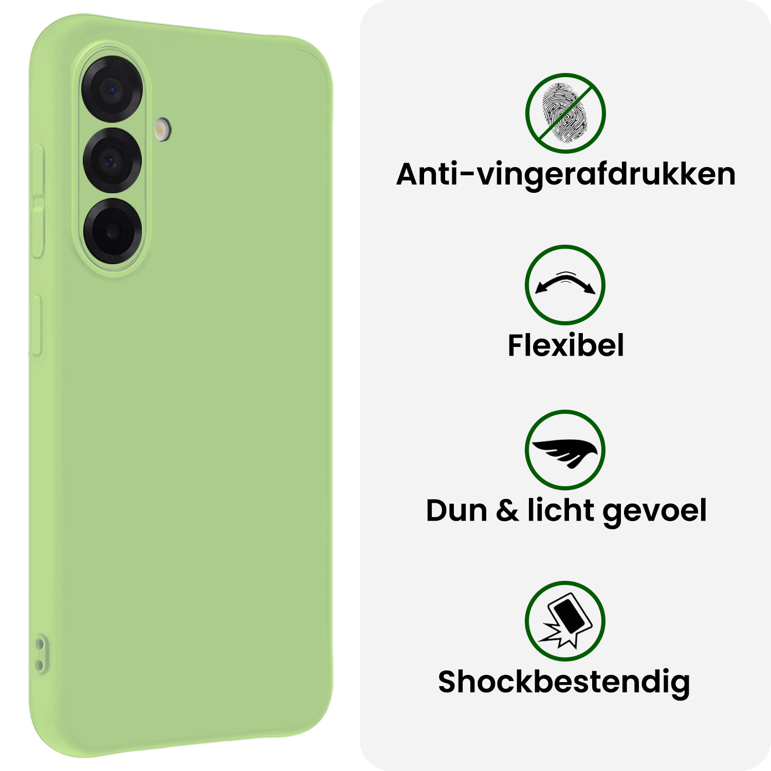 BASEY. BASEY. Samsung Galaxy A56 Hoesje Siliconen Met Screenprotector - Groen