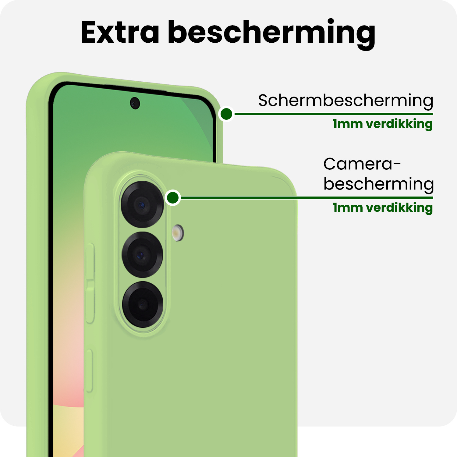 BASEY. BASEY. Samsung Galaxy A56 Hoesje Siliconen Met Screenprotector - Groen
