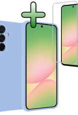 BASEY. BASEY. Samsung Galaxy A56 Hoesje Siliconen Met Screenprotector - Lichtblauw