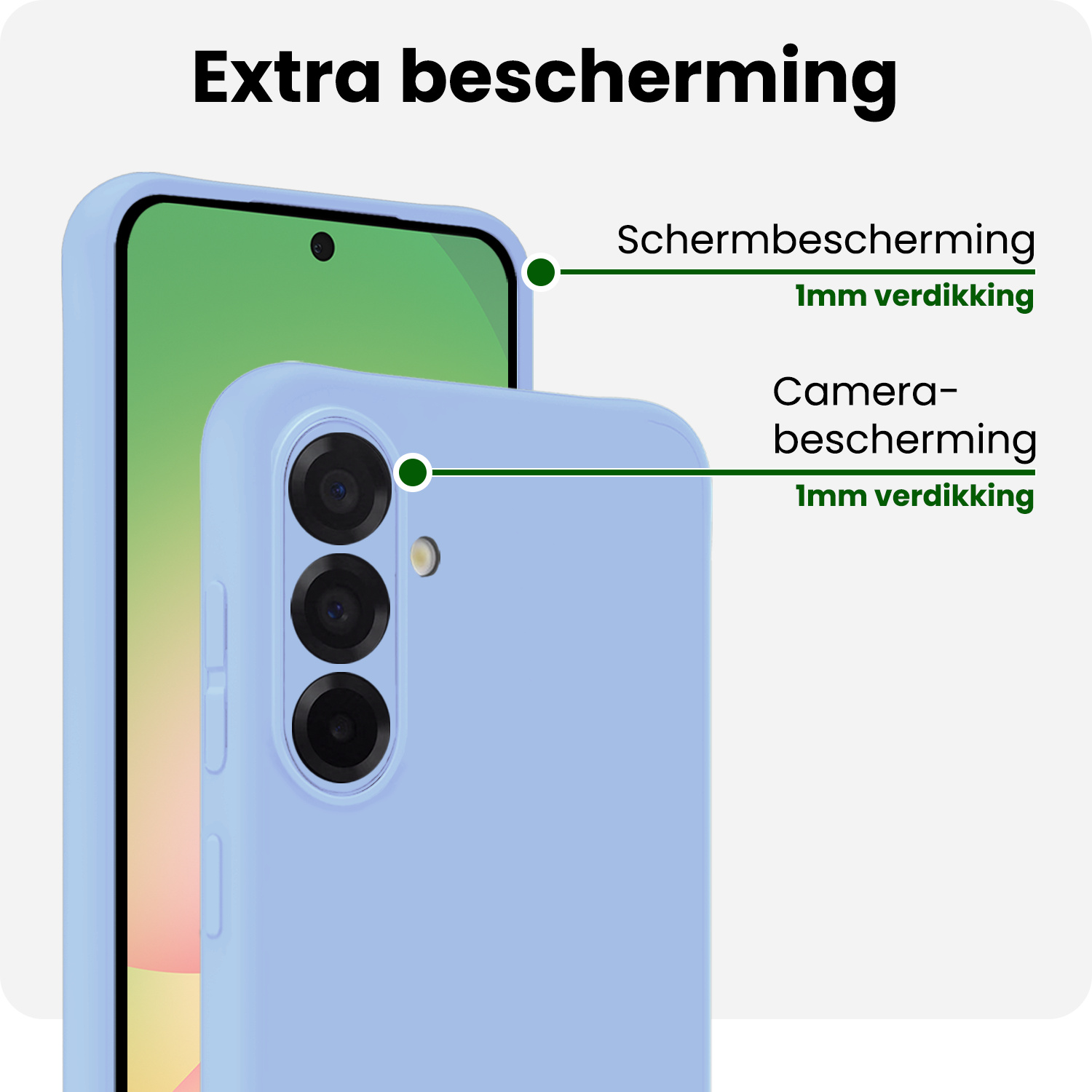 BASEY. BASEY. Samsung Galaxy A56 Hoesje Siliconen Met Screenprotector - Lichtblauw