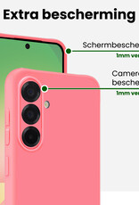 BASEY. BASEY. Samsung Galaxy A56 Hoesje Siliconen Met Screenprotector - Lichtroze