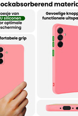 BASEY. BASEY. Samsung Galaxy A56 Hoesje Siliconen Met Screenprotector - Lichtroze