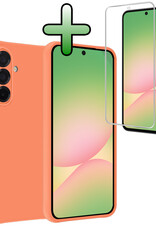 BASEY. BASEY. Samsung Galaxy A56 Hoesje Siliconen Met Screenprotector - Perzik