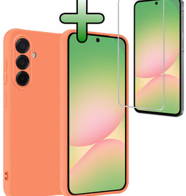 BASEY. BASEY. Samsung Galaxy A56 Hoesje Siliconen Met Screenprotector - Perzik