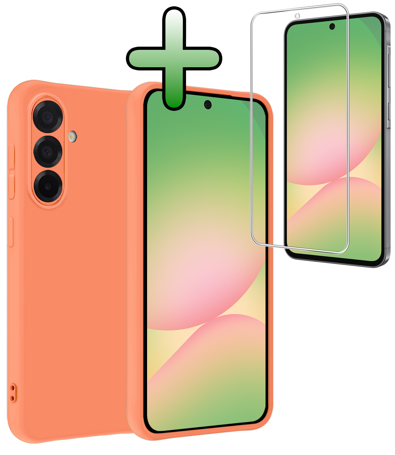 BASEY. BASEY. Samsung Galaxy A56 Hoesje Siliconen Met Screenprotector - Perzik