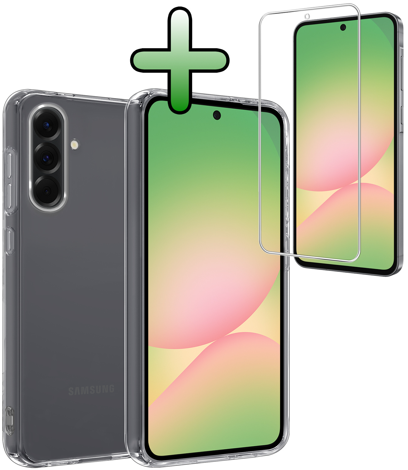 BASEY. BASEY. Samsung Galaxy A56 Hoesje Siliconen Met Screenprotector - Transparant