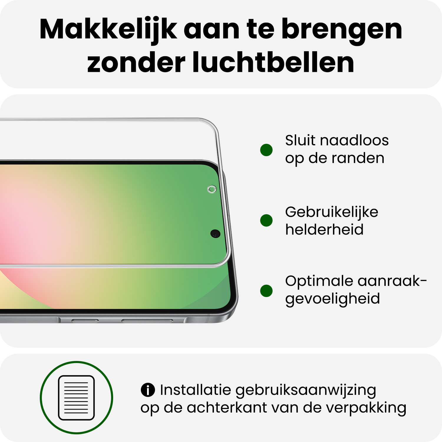 BASEY. BASEY. Samsung Galaxy A56 Hoesje Siliconen Met Screenprotector - Zwart