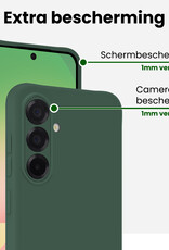 BASEY. BASEY. Samsung Galaxy A56 Hoesje Siliconen Met 2x Screenprotector - Donkergroen