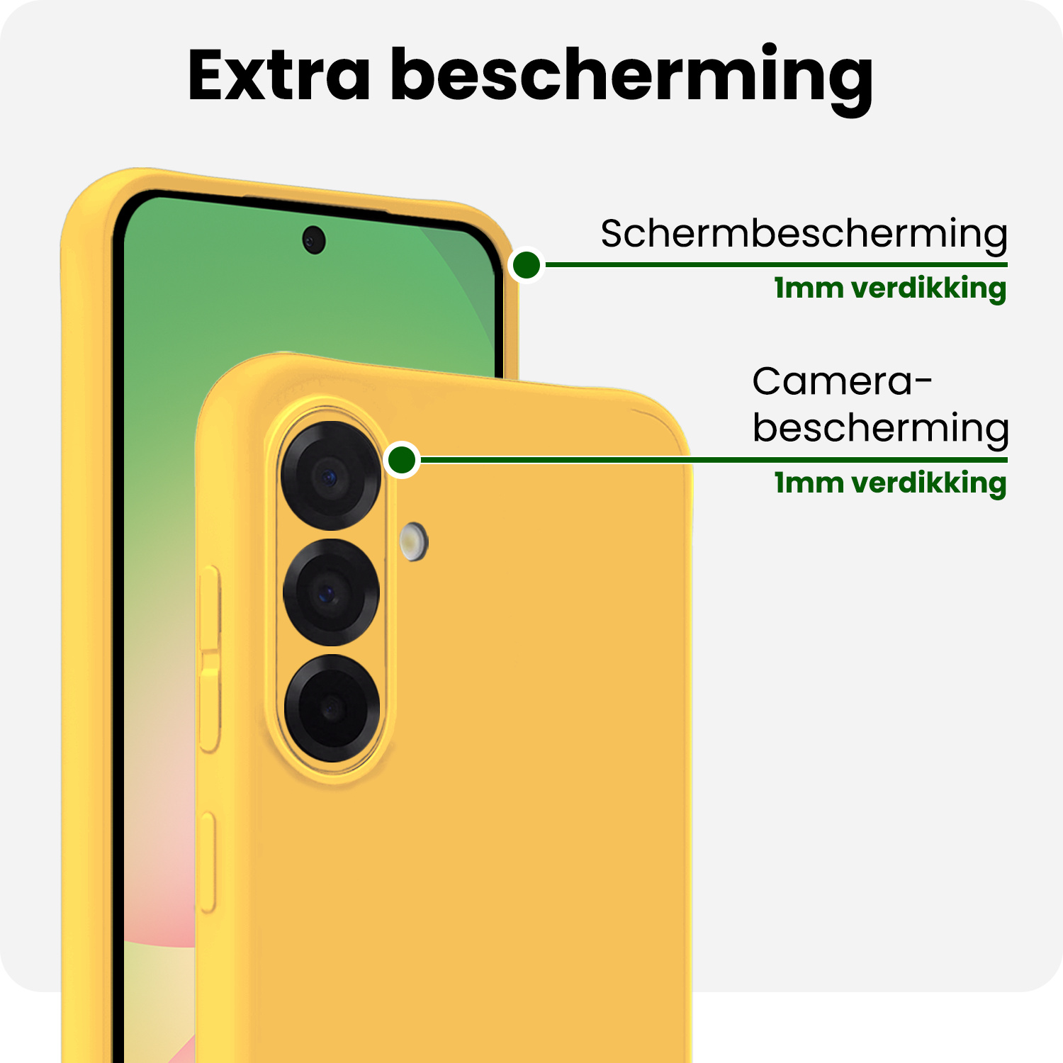 BASEY. BASEY. Samsung Galaxy A56 Hoesje Siliconen Met 2x Screenprotector - Geel