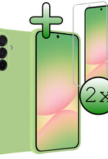 BASEY. BASEY. Samsung Galaxy A56 Hoesje Siliconen Met 2x Screenprotector - Groen
