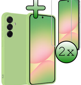 BASEY. BASEY. Samsung Galaxy A56 Hoesje Siliconen Met 2x Screenprotector - Groen
