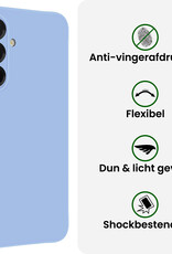 BASEY. BASEY. Samsung Galaxy A56 Hoesje Siliconen Met 2x Screenprotector - Lichtblauw