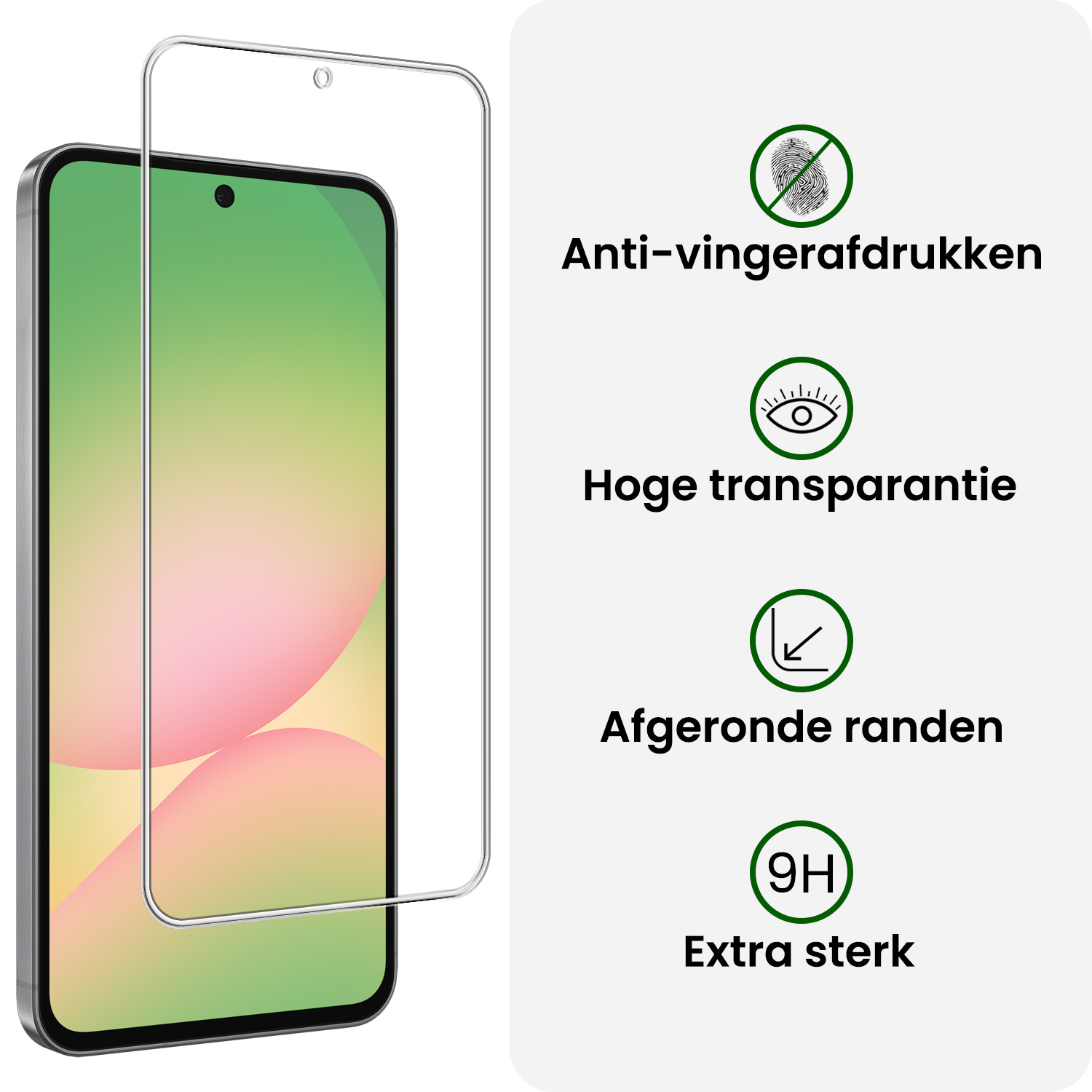 BASEY. BASEY. Samsung Galaxy A56 Hoesje Siliconen Met 2x Screenprotector - Lichtblauw