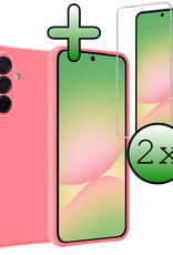 BASEY. BASEY. Samsung Galaxy A56 Hoesje Siliconen Met 2x Screenprotector - Lichtroze