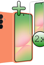 BASEY. BASEY. Samsung Galaxy A56 Hoesje Siliconen Met 2x Screenprotector - Perzik