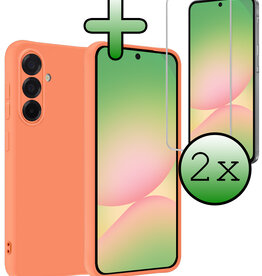 BASEY. BASEY. Samsung Galaxy A56 Hoesje Siliconen Met 2x Screenprotector - Perzik