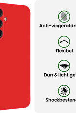 BASEY. BASEY. Samsung Galaxy A56 Hoesje Siliconen Met 2x Screenprotector - Rood