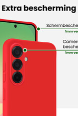 BASEY. BASEY. Samsung Galaxy A56 Hoesje Siliconen Met 2x Screenprotector - Rood