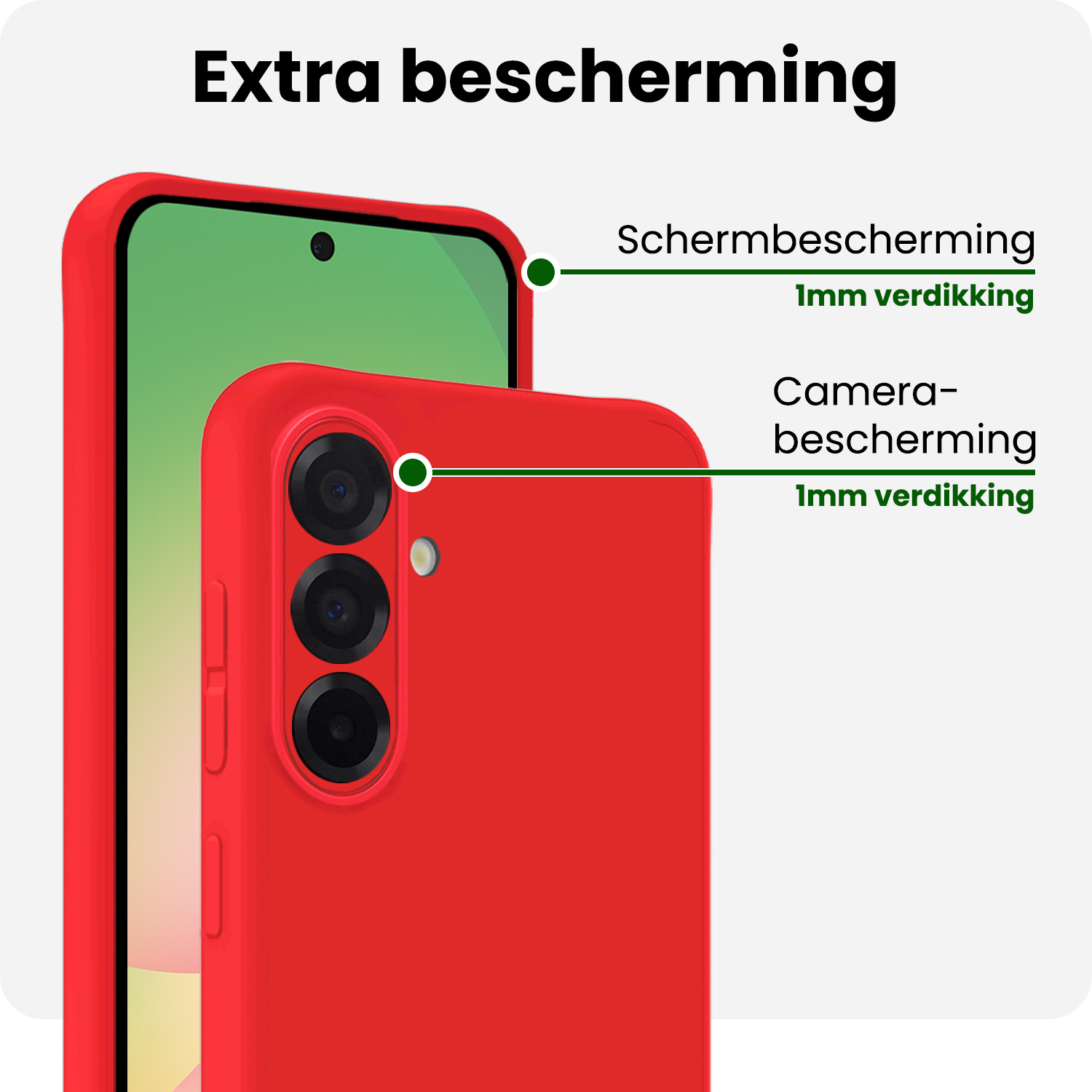 BASEY. BASEY. Samsung Galaxy A56 Hoesje Siliconen Met 2x Screenprotector - Rood