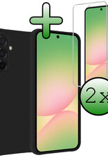 BASEY. BASEY. Samsung Galaxy A56 Hoesje Siliconen Met 2x Screenprotector - Zwart
