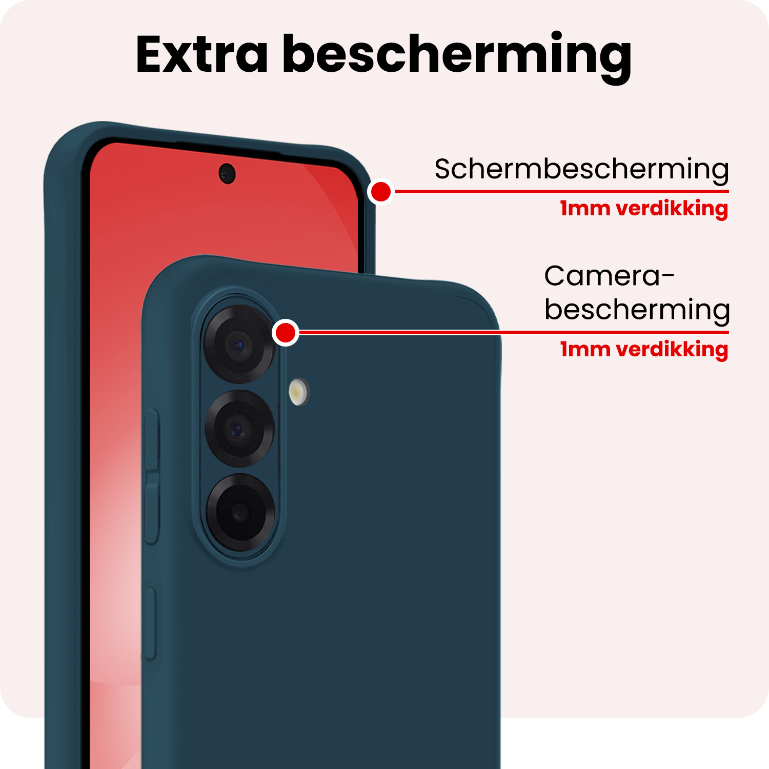 NoXx NoXx Samsung Galaxy A56 Hoesje Siliconen - Donkerblauw