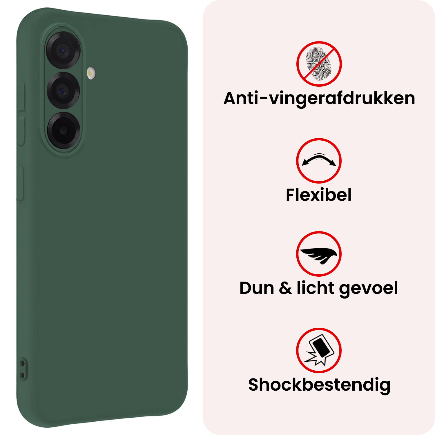 NoXx NoXx Samsung Galaxy A56 Hoesje Siliconen - Donkergroen