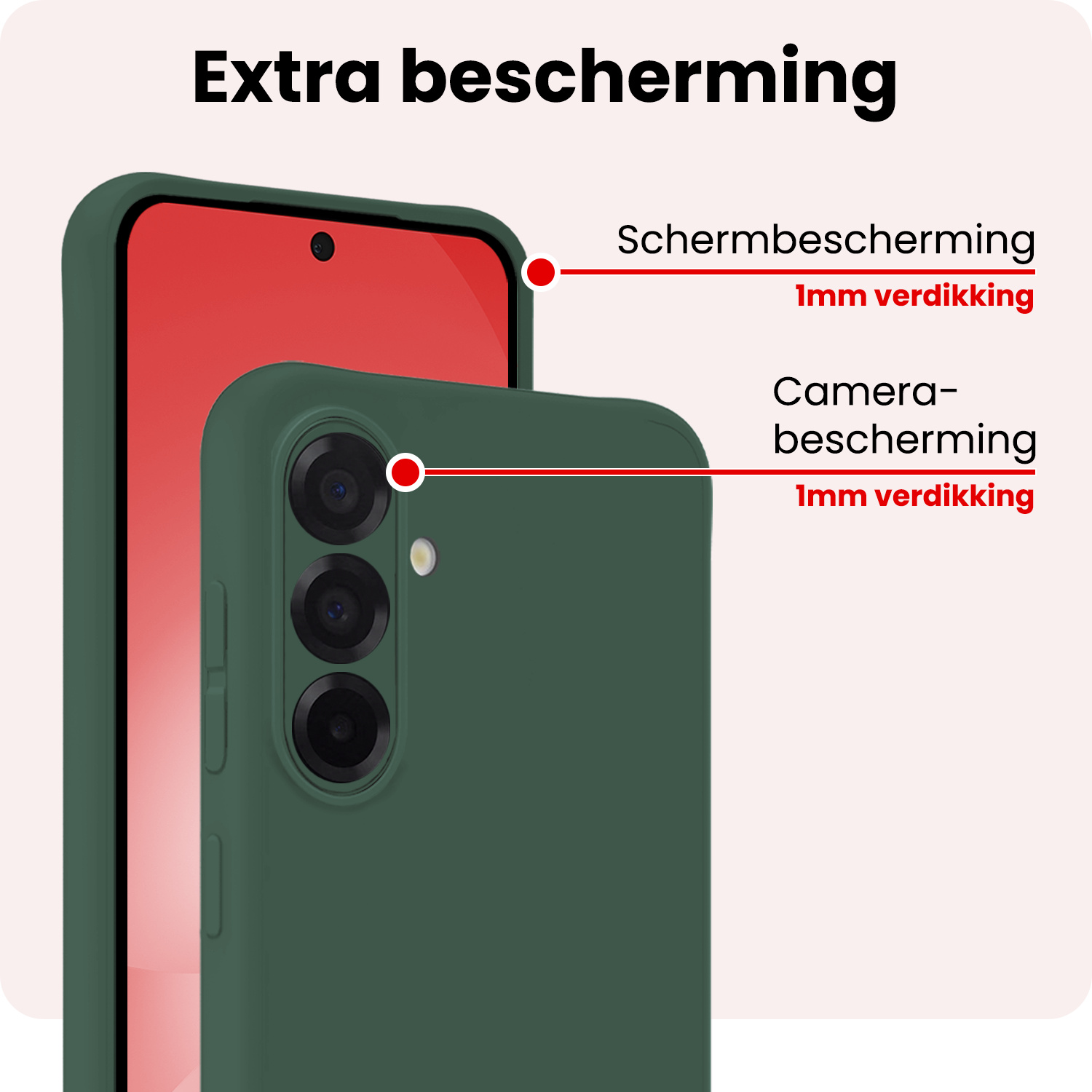 NoXx NoXx Samsung Galaxy A56 Hoesje Siliconen - Donkergroen