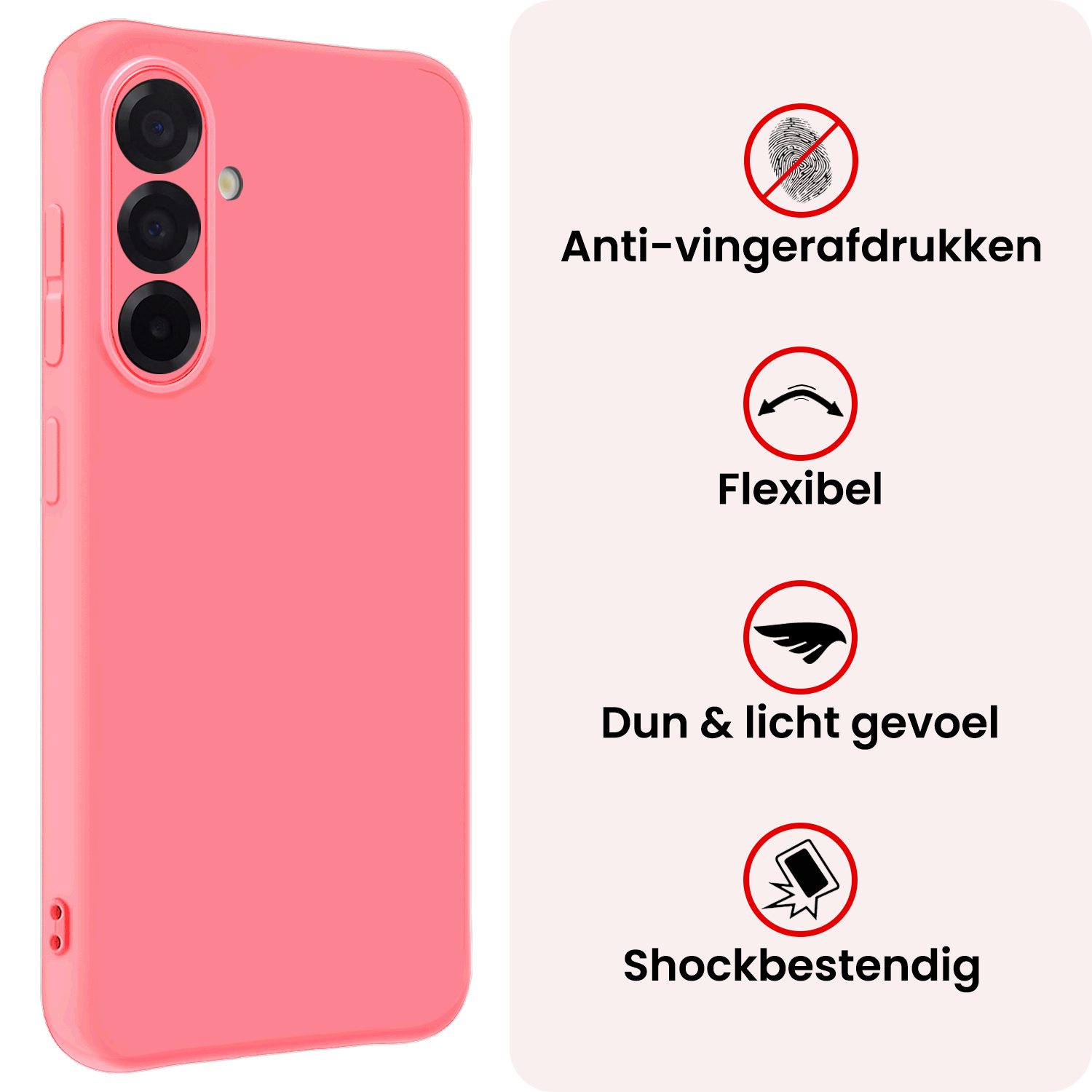 NoXx NoXx Samsung Galaxy A56 Hoesje Siliconen - Lichtroze