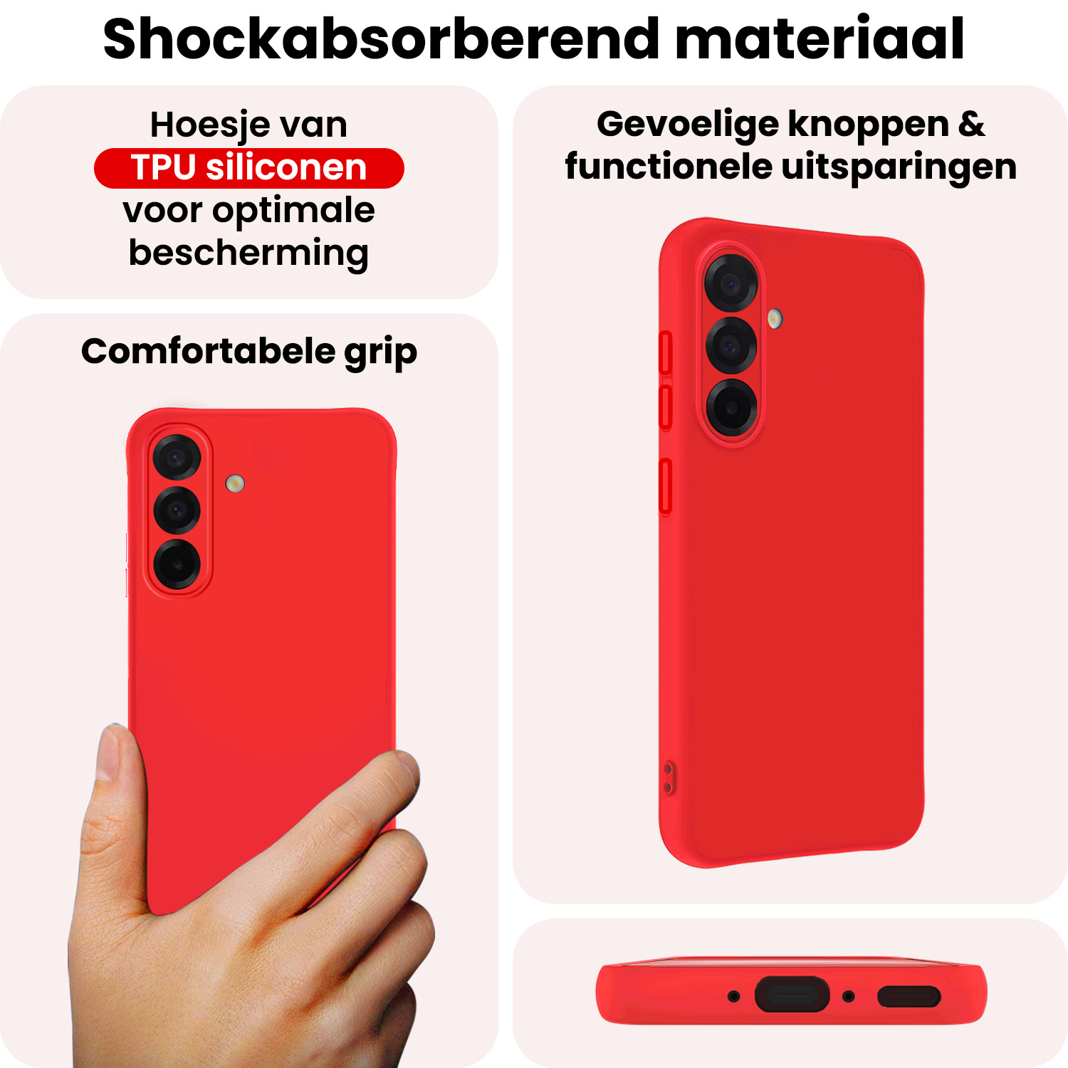 NoXx NoXx Samsung Galaxy A56 Hoesje Siliconen - Rood