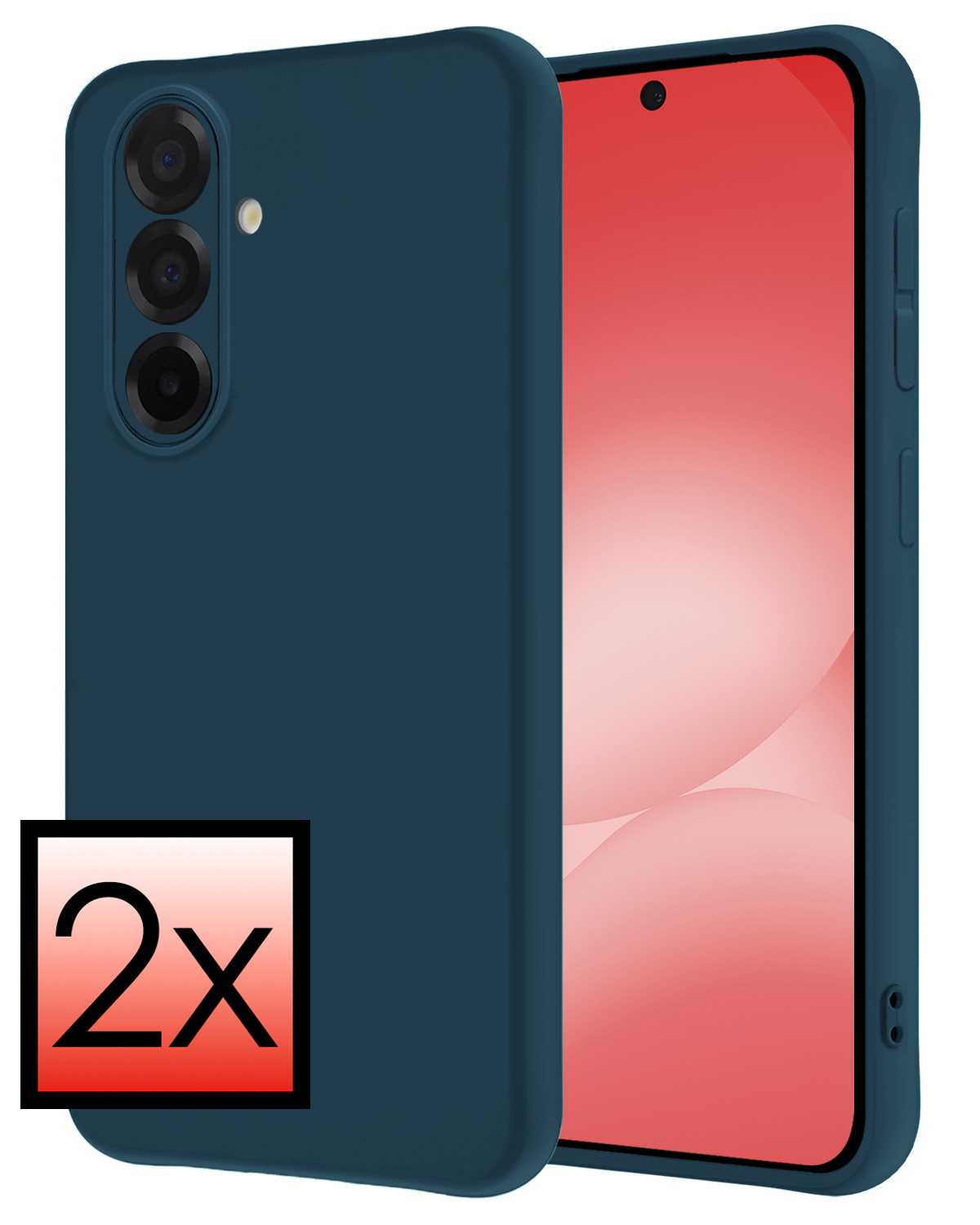 NoXx NoXx Samsung Galaxy A56 Hoesje Siliconen - Donkerblauw - 2 PACK