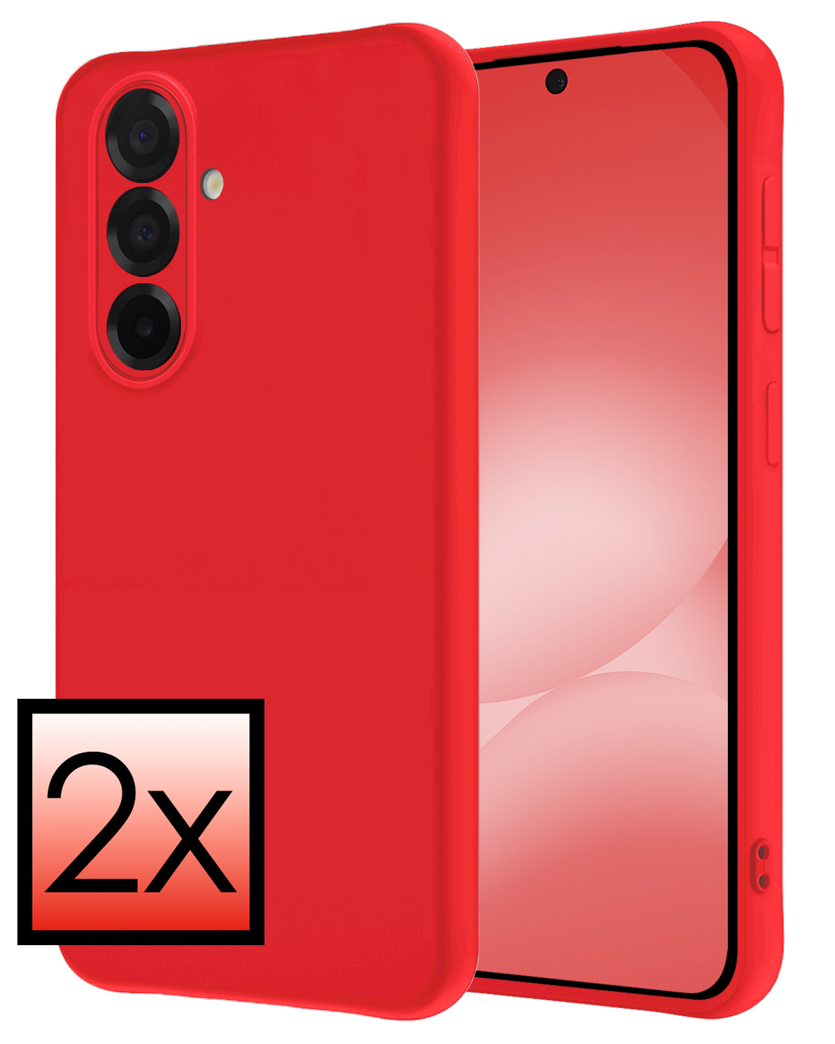 NoXx NoXx Samsung Galaxy A56 Hoesje Siliconen - Rood - 2 PACK