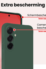 NoXx NoXx Samsung Galaxy A56 Hoesje Siliconen Met Screenprotector - Donkergroen