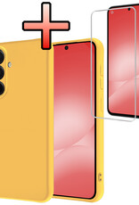 NoXx NoXx Samsung Galaxy A56 Hoesje Siliconen Met Screenprotector - Geel