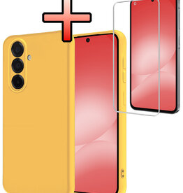 NoXx NoXx Samsung Galaxy A56 Hoesje Siliconen Met Screenprotector - Geel