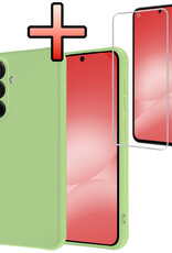 NoXx NoXx Samsung Galaxy A56 Hoesje Siliconen Met Screenprotector - Groen