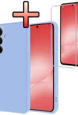 NoXx NoXx Samsung Galaxy A56 Hoesje Siliconen Met Screenprotector - Lichtblauw