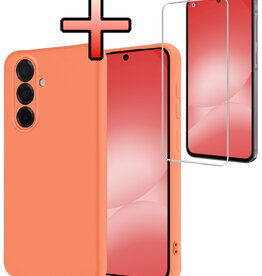 NoXx NoXx Samsung Galaxy A56 Hoesje Siliconen Met Screenprotector - Perzik