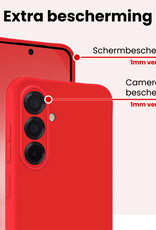 NoXx NoXx Samsung Galaxy A56 Hoesje Siliconen Met Screenprotector - Rood