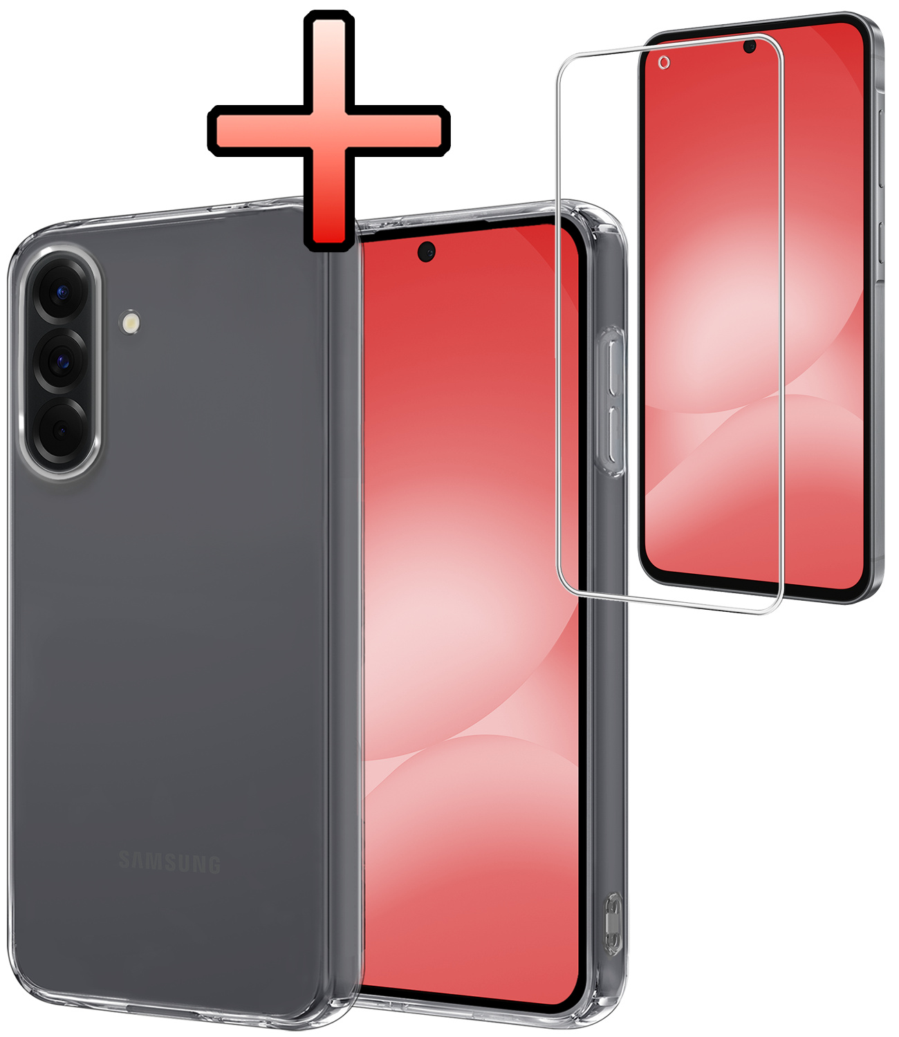 NoXx NoXx Samsung Galaxy A56 Hoesje Siliconen Met Screenprotector - Transparant