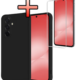 NoXx NoXx Samsung Galaxy A56 Hoesje Siliconen Met Screenprotector - Zwart