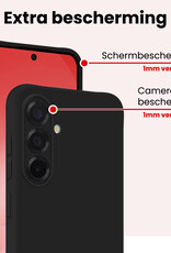 NoXx NoXx Samsung Galaxy A56 Hoesje Siliconen Met Screenprotector - Zwart