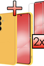 NoXx NoXx Samsung Galaxy A56 Hoesje Siliconen Met 2x Screenprotector - Geel