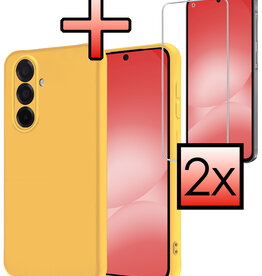 NoXx NoXx Samsung Galaxy A56 Hoesje Siliconen Met 2x Screenprotector - Geel